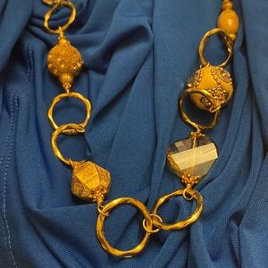 One of a kind custom gold golden 44 inch long necklace